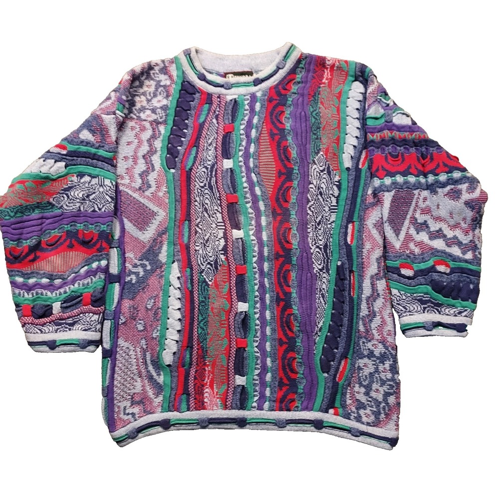 Tundra Multicolor Patterned Turtleneck Sweater - Purple, Red, Green, Blue - Picture 3 of 13